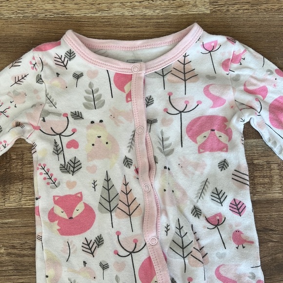 Baby Mode | Forest Animal Cotton Snap Footie Onesies 0-3 Months - Picture 2 of 6